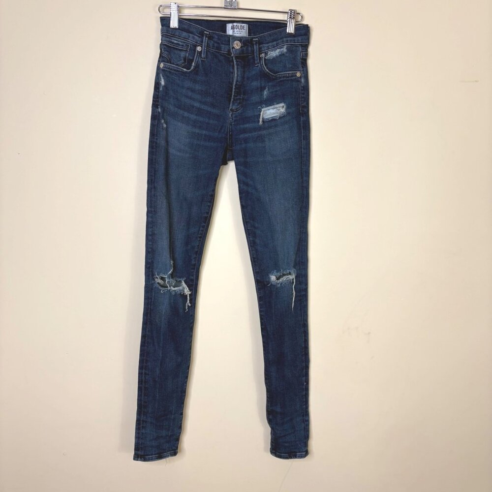 AGOLDE Los Angeles Premium Distressed Skinny Jeans 24 Dark Wash Style A003-843